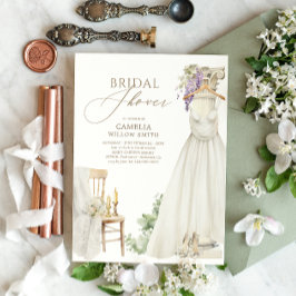 エレガント緑地中海のブライダルシャワー 招待状