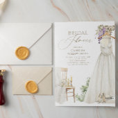 エレガント緑地中海のブライダルシャワー 招待状