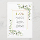 エレガント緑色台数表 招待状 (裏面)