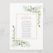 エレガント緑色台数表 招待状 (正面)