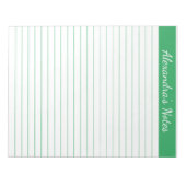 エレガント緑8.5x11レターサイズパーソナライズされた ノートパッド (正面)