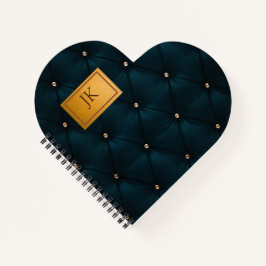 エレガント緑、ダイヤモンド、モノグラム ノートブック