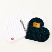 エレガント緑、ダイヤモンド、モノグラム ノートブック (内部)