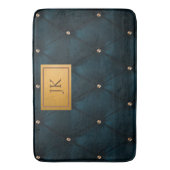 エレガント緑、ダイヤモンド、モノグラム バスマット (正面縦)