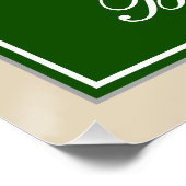 エレガント緑、フェイク金ゴールド13番目の誕生日+名前 ポスター (コーナー)