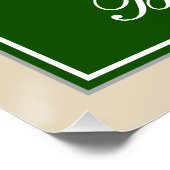 エレガント緑、フェイク金ゴールド67番目の誕生日+名前 ポスター (コーナー)