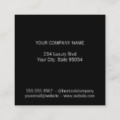 エレガント緑/黒縁ど スクエア名刺 (裏面)