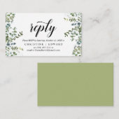 エレガント緑、黒、RSVP応答、返信 エンクロージャーカード (正面/裏面)