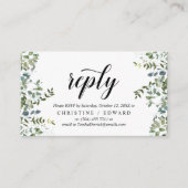 エレガント緑、黒、RSVP応答、返信 エンクロージャーカード (正面)