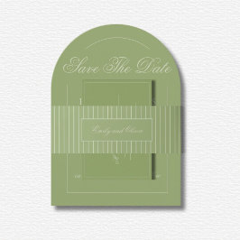 エレガント線の結婚緑 招待状ベリーバンド