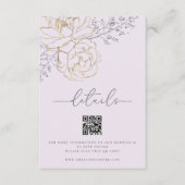 エレガント線フローラ薄紫結婚金ゴールドの詳細 エンクロージャーカード (正面)