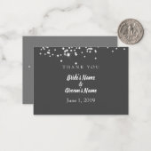 エレガント線結婚石サンキューカード ノートカード (正面/裏面インサイチュ)