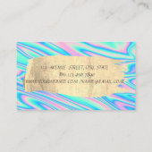 エレガント線金ゴールドブラシストロークモダンホログラフィック 名刺 (裏面)