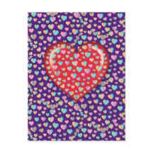 エレガント編集可シンプル能ハートデザインはがき