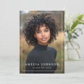 エレガント縁どクラシック卒業写真 サンキューカード (スタンド正面)