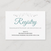 エレガント縁どティール（緑がかった色）白結婚人登録簿 エンクロージャーカード (正面)