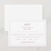 エレガント縁どバラ金ゴールドウェディングRSVP エンクロージャーカード (正面/裏面)