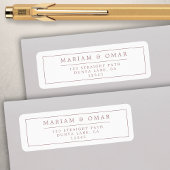 エレガント縁どバラ金ゴールドミニマル差出人住所 ラベル