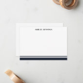 エレガント縁どパーソナライズされた白黒 ノートカード (正面/裏面インサイチュ)