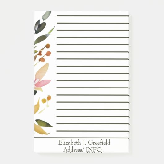 エレガント縁どパーソナライズされた ポストイット (正面)