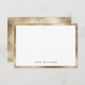 エレガント縁どフェイクきらめくパーソナライズされた名 ノートカード (正面/裏面)