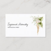 エレガント縁どフローラ右前面QRコードバック 名刺 (正面)