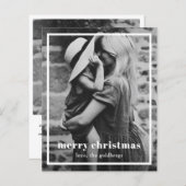 エレガント縁ど写真モダンChristmas (正面/裏面)