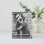 エレガント縁ど写真モダンChristmas シーズンポストカード (スタンド正面)