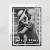 エレガント縁ど写真モダンChristmas シーズンポストカード (正面/裏面)