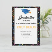 エレガント縁ど卒業招待状カード サンキューカード (スタンド正面)