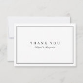 エレガント縁ど感謝してい白黒ミニマリスト サンキューカード (正面)