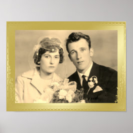 エレガント縁ど枠の写真カスタムポスター ポスター