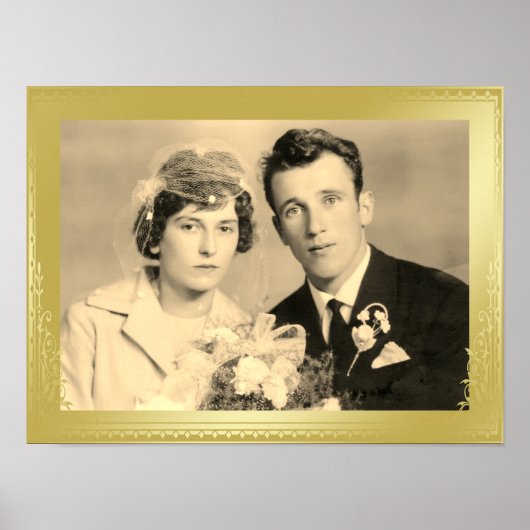 エレガント縁ど枠の写真カスタムポスター ポスター (正面)