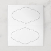 エレガント縁ど白黒テー空白のブルゲスト プレイスカード (外部開封)