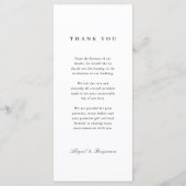 エレガント縁ど白黒ミニマ結婚リスト メニュー (裏面)