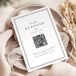 エレガント縁ど白黒ミニマ結婚リスト 出欠カード