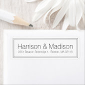 エレガント縁ど白黒結婚差出人住所 ラベル (インサイチュ)