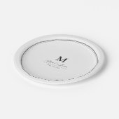 エレガント縁ど白黒 ペーパープレート (アングル)