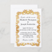 エレガント縁ど結婚つる植物 招待状 (正面/裏面)