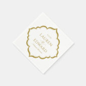 エレガント縁ど結婚カクテルナプキン(金ゴールド) スタンダードカクテルナプキン (角)