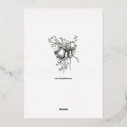 エレガント縁ど結婚フローラ 箔招待状 (裏面)