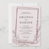 エレガント縁ど結婚モダンFlower's 招待状 (正面)