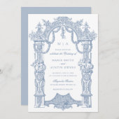 エレガント縁ど結婚式招待状 招待状 (正面/裏面)