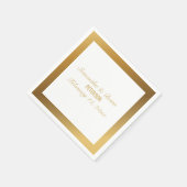 エレガント縁ど結婚金ゴールド スタンダードカクテルナプキン (角)