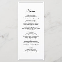 エレガント縁ど結婚MinimalistのDinner Menu