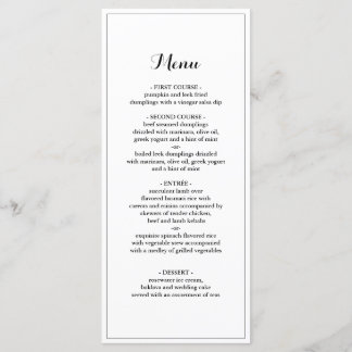 エレガント縁ど結婚MinimalistのDinner Menu メニュー