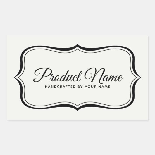エレガント縁ど製品ラベルテンプレート 長方形シール (正面)