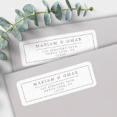 エレガント縁ど銀ミニマル差出人住所 ラベル