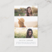 エレガント縁ど |フォトフォトフォトグラファーQRコード3つ 名刺 (正面)