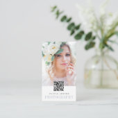 エレガント縁ど |写真家のQRコード縦 名刺 (スタンド正面)